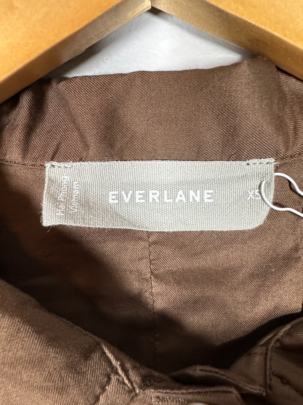 Everlane The Woven PJ Top Cropped Chestnut Size Extra Small XS NWT - Picture 5 of 9